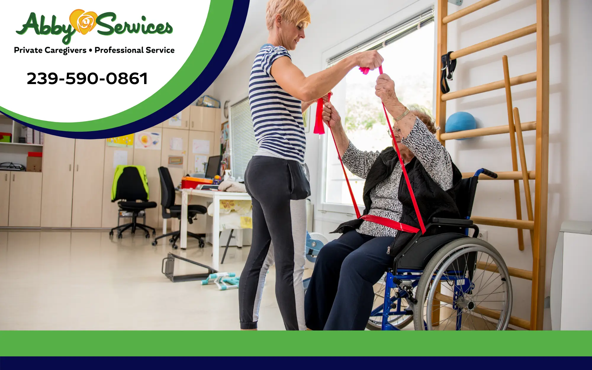 Home-Hospice-Care Nurse assisting Parkinsons patient with Exercise