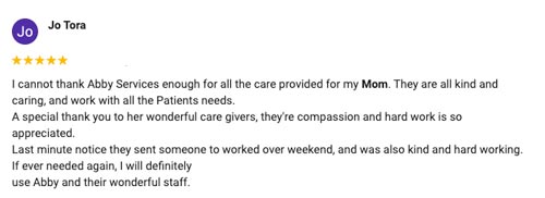 5 star In-Home Care Review