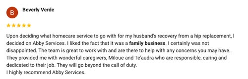 5 star In-Home Care Review