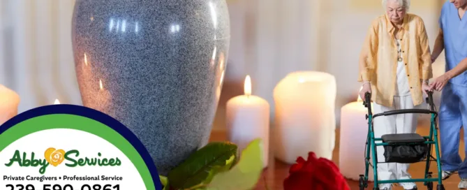 Abby Services Cremation Services urn and candles