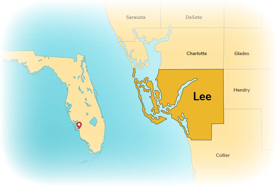 A map of Lee County