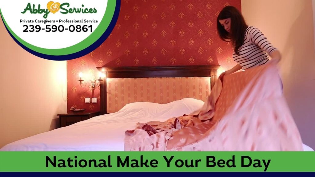 Make-your-bed-Day- Woman making the bed | Abby Services