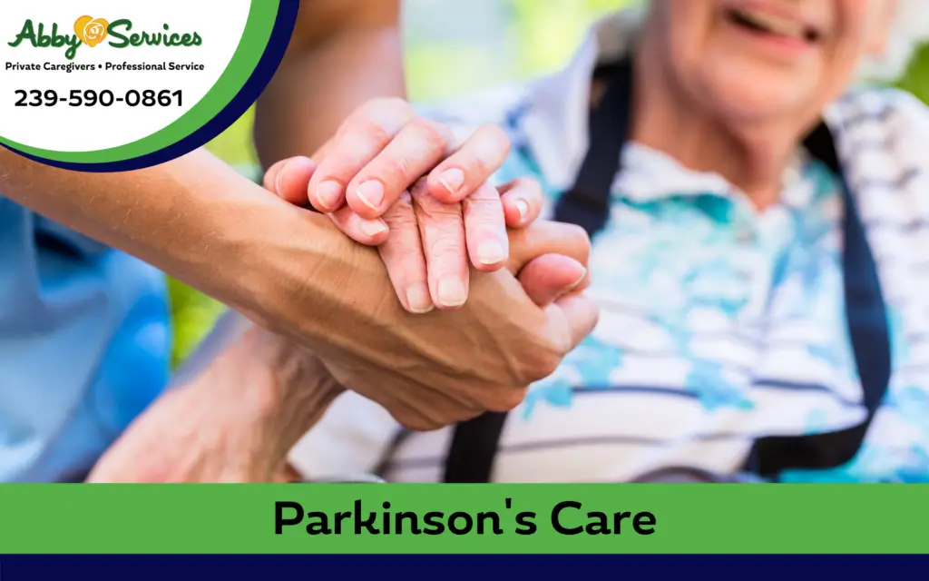 Senior-Parkinsons-Care Holding hand of a senior with Parkinson | Abby Services