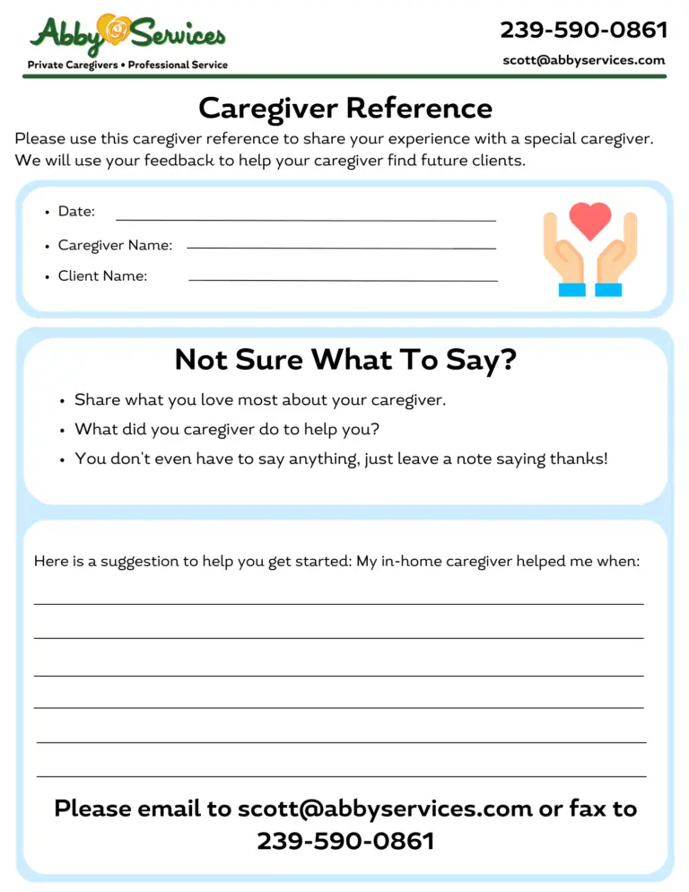 Caregiver Reference Form